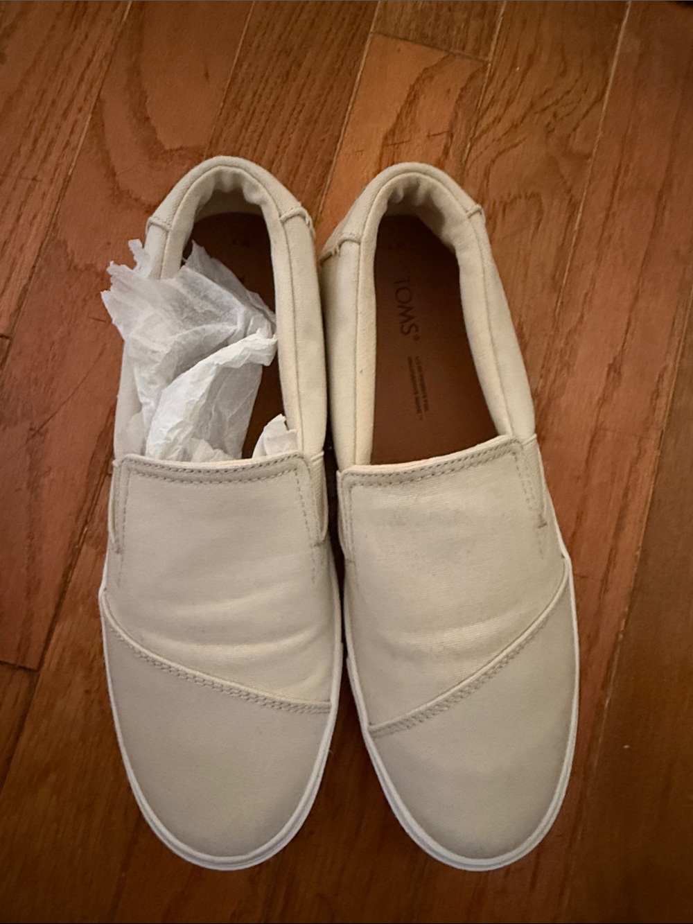 Toms Men’s Slip-On Canvas Loafers in Off-White